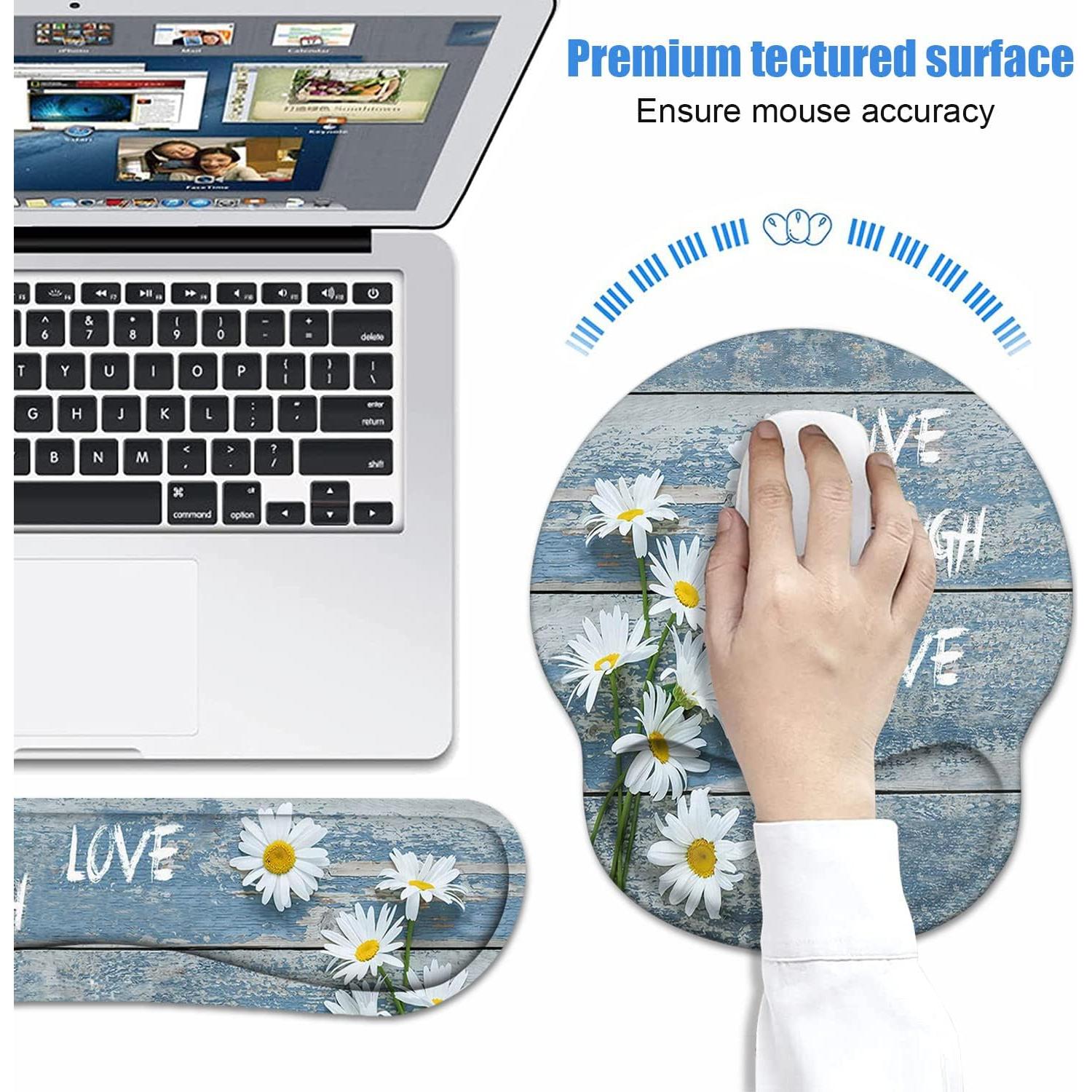 Juego de Reposamuñecas Ergonómico BXIKEOPIU Floral Vintage