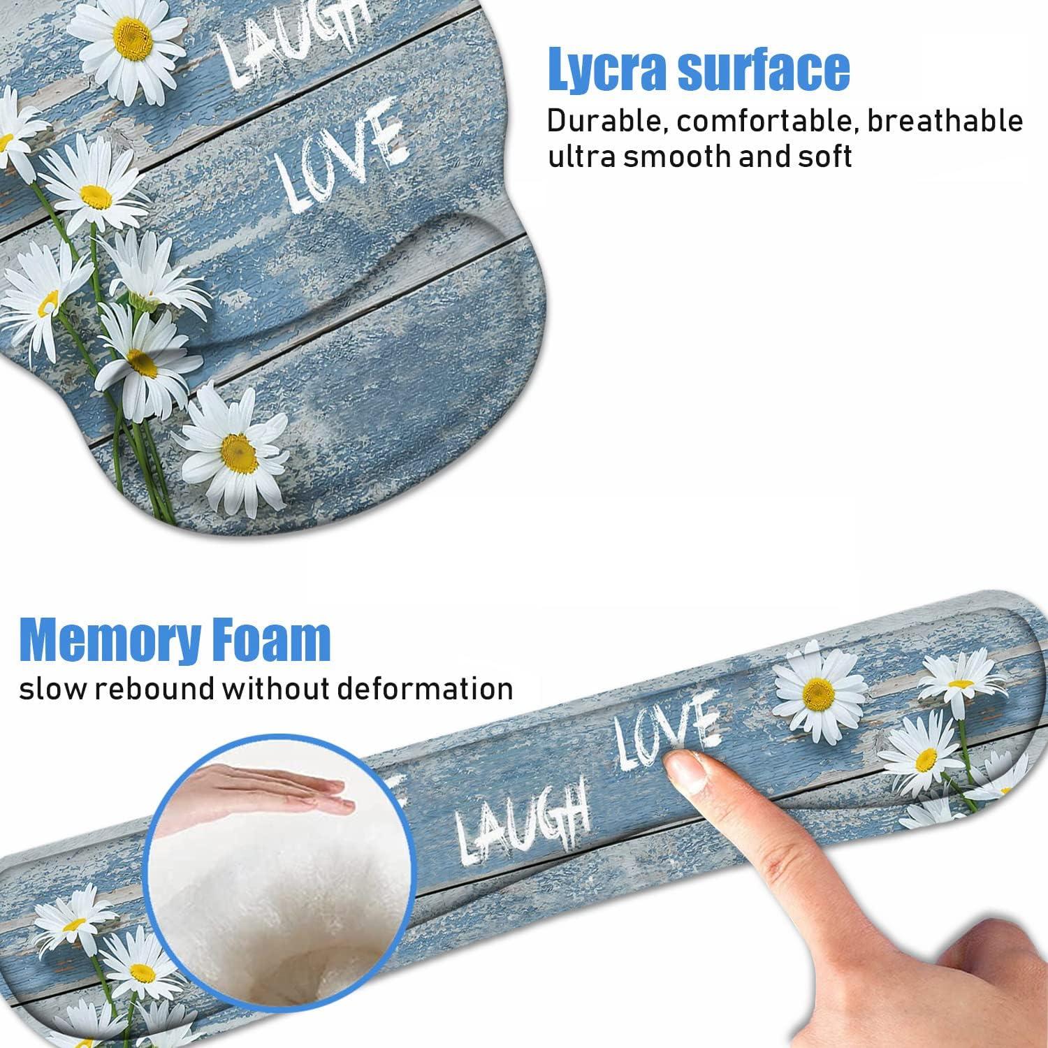 Juego de Reposamuñecas Ergonómico BXIKEOPIU Floral Vintage