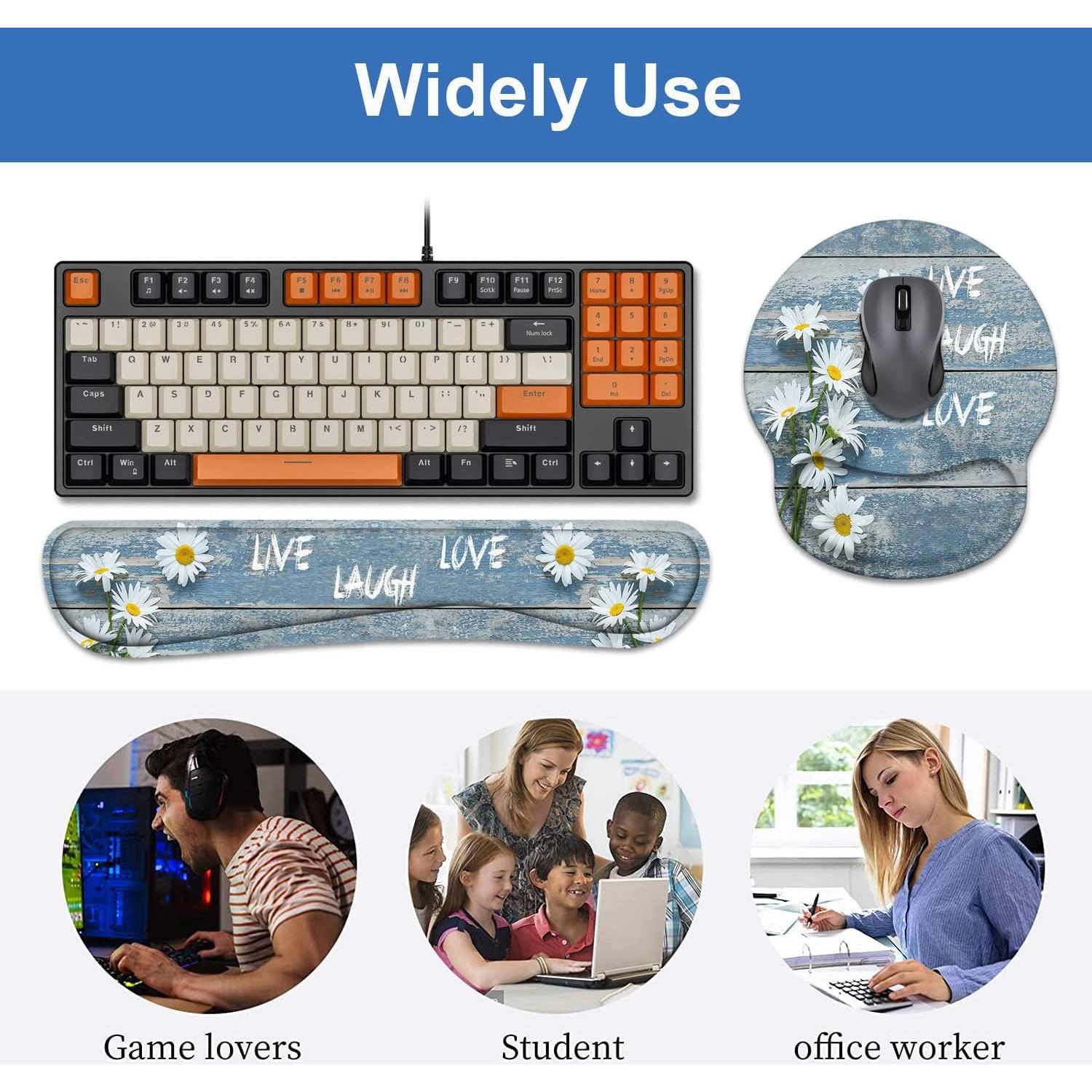 Juego de Reposamuñecas Ergonómico BXIKEOPIU Floral Vintage