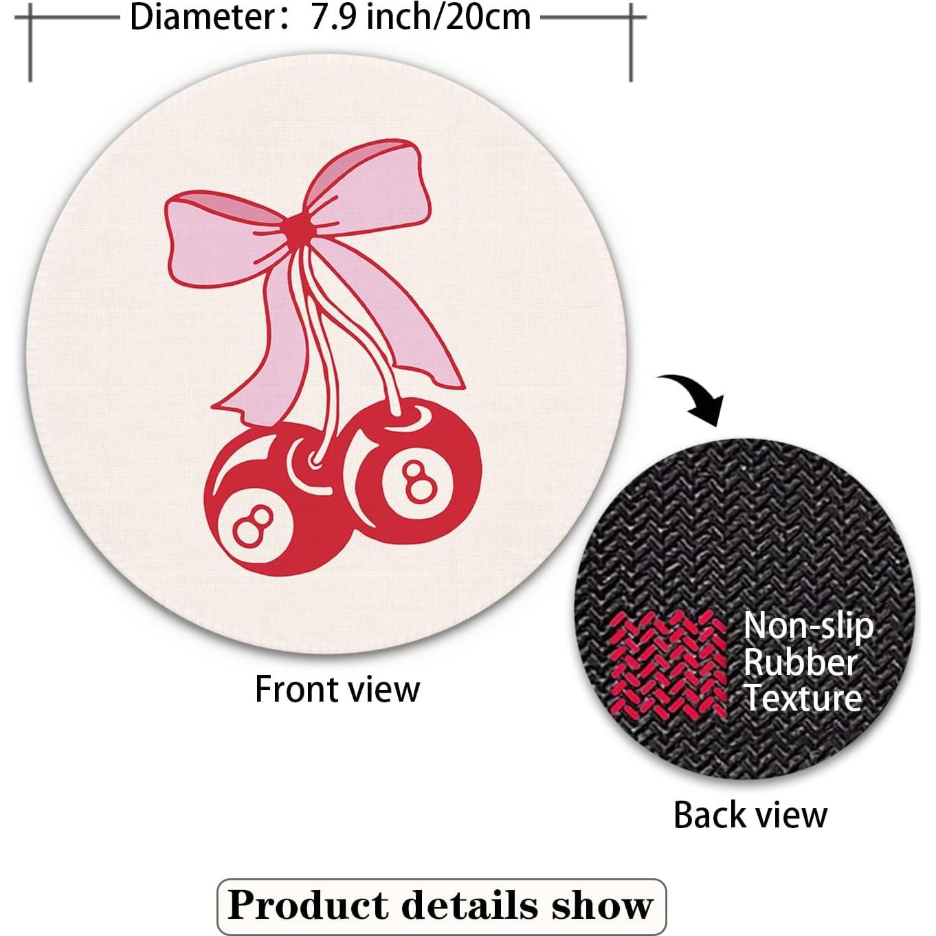 Alfombrilla de Ratón Redonda Rosa JWVK 20.1 cm Antideslizante