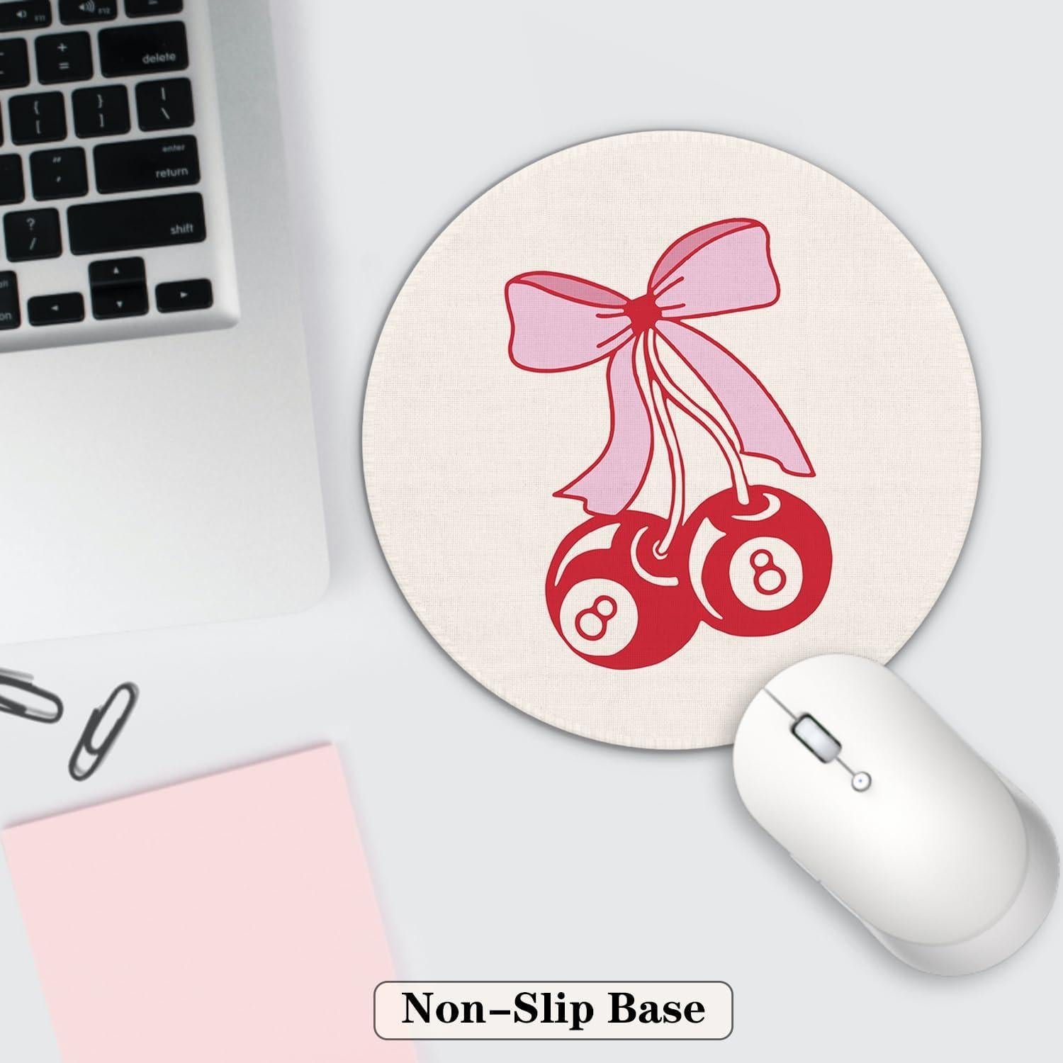 Alfombrilla de Ratón Redonda Rosa JWVK 20.1 cm Antideslizante