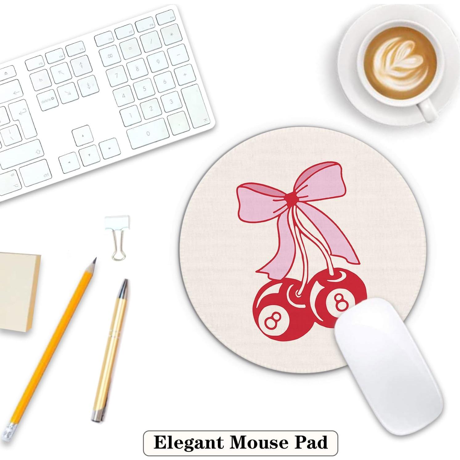 Alfombrilla de Ratón Redonda Rosa JWVK 20.1 cm Antideslizante