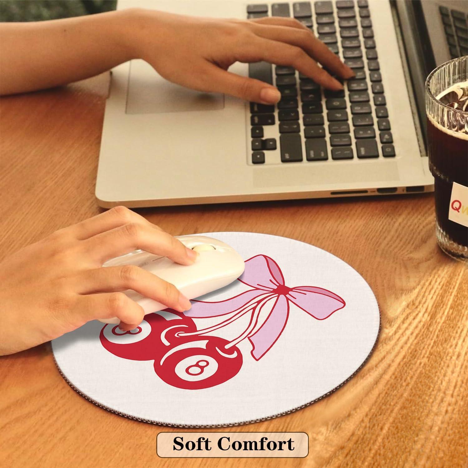 Alfombrilla de Ratón Redonda Rosa JWVK 20.1 cm Antideslizante