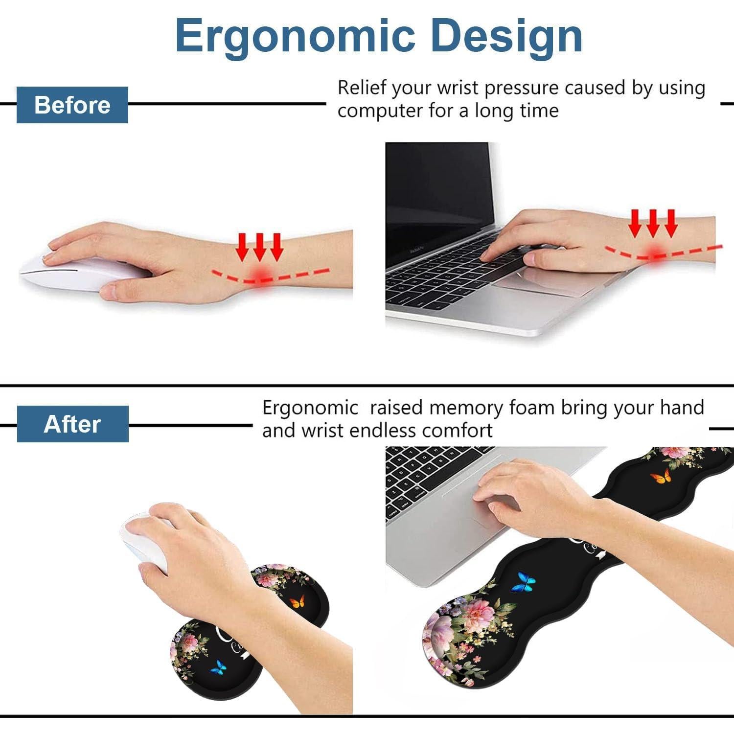 Reposamuñecas ergonómico DEHJYYIJUY XXL para teclado y mouse