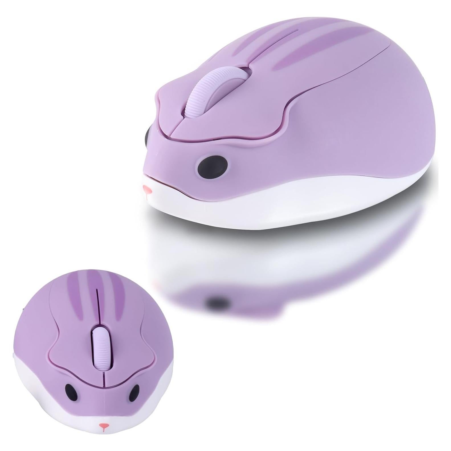Ratón Inalámbrico Elec Espacio Forma de Hámster 60g Púrpura