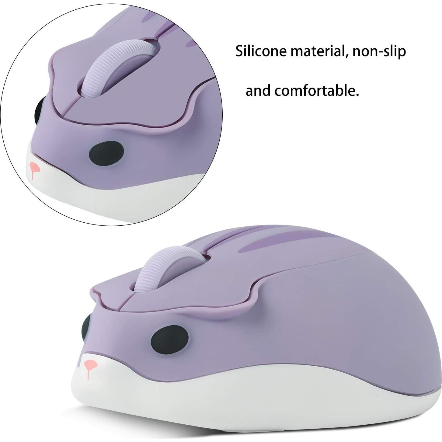 Ratón Inalámbrico Elec Espacio Forma de Hámster 60g Púrpura