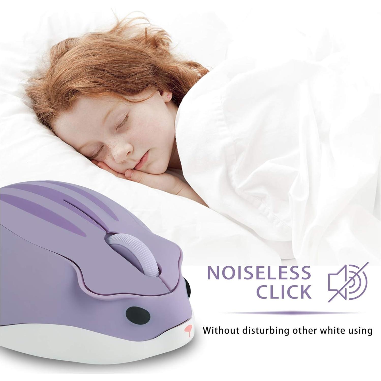 Ratón Inalámbrico Elec Espacio Forma de Hámster 60g Púrpura