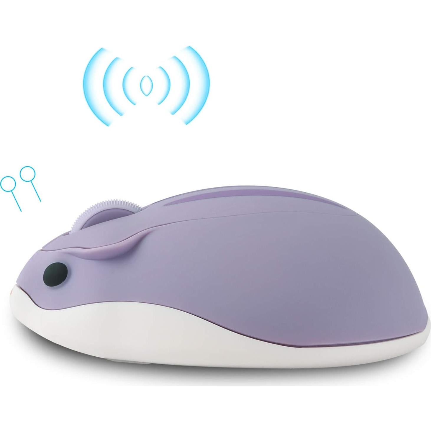 Ratón Inalámbrico Elec Espacio Forma de Hámster 60g Púrpura