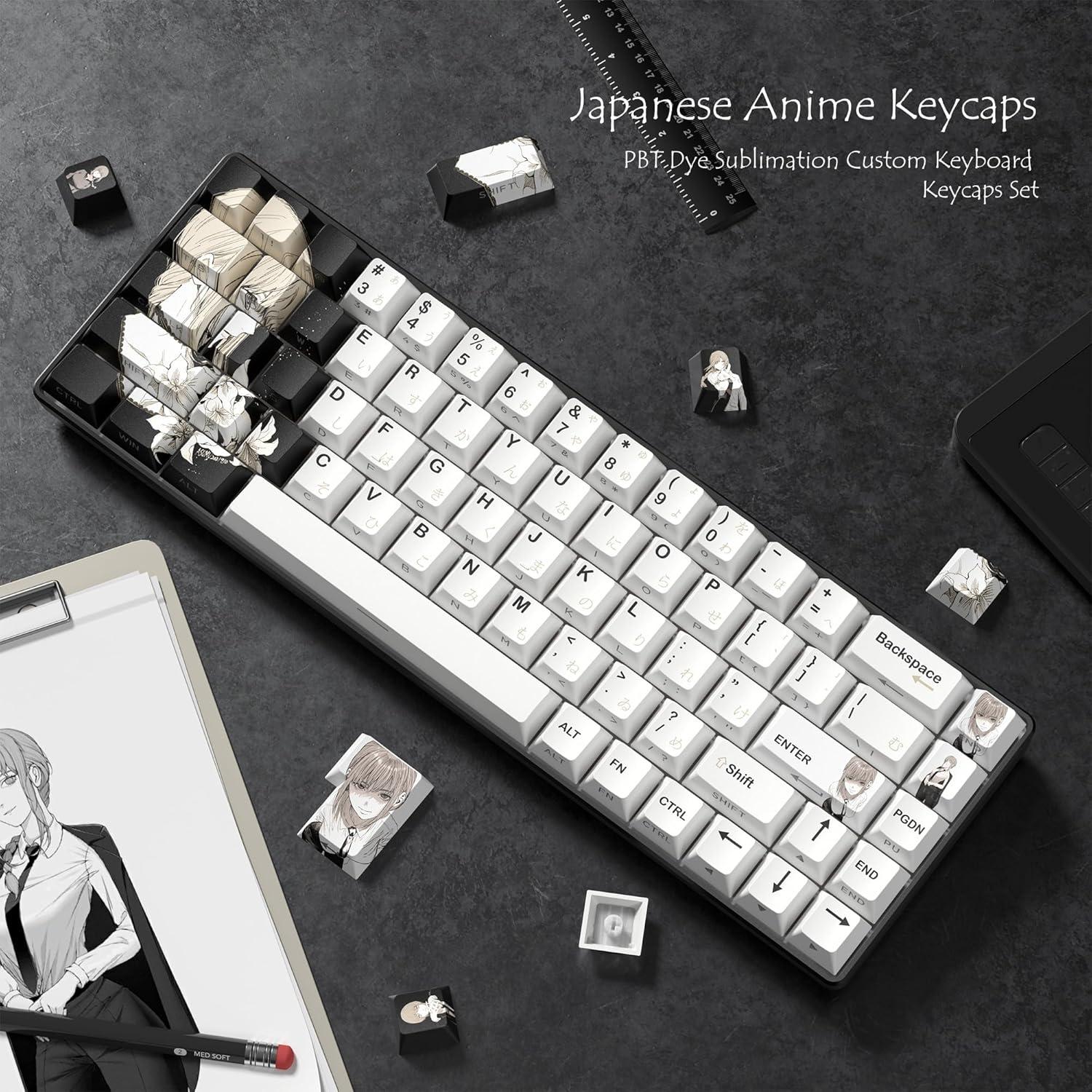 Set de Keycaps Japoneses PBT 130 Teclas Rainy Negro