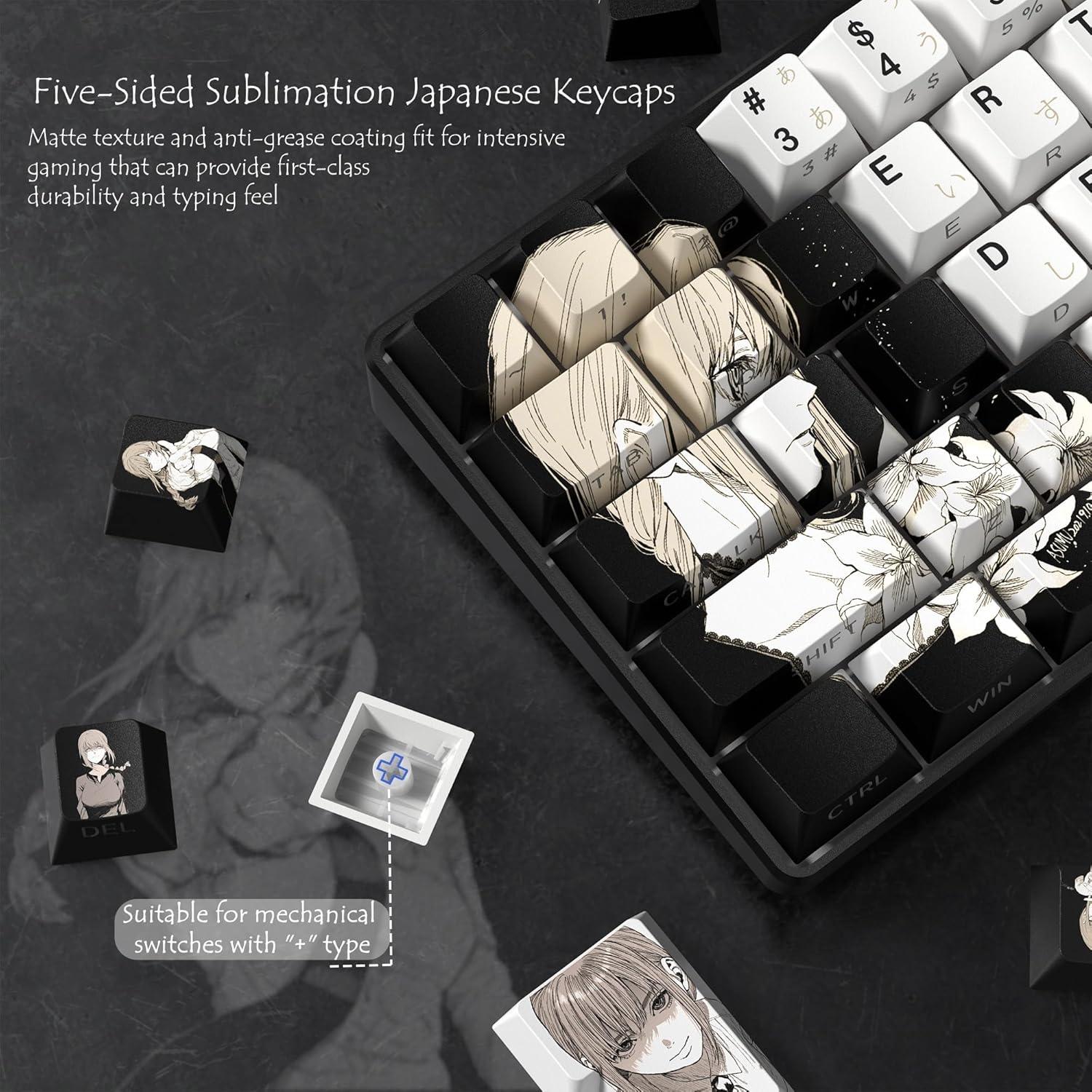 Set de Keycaps Japoneses PBT 130 Teclas Rainy Negro
