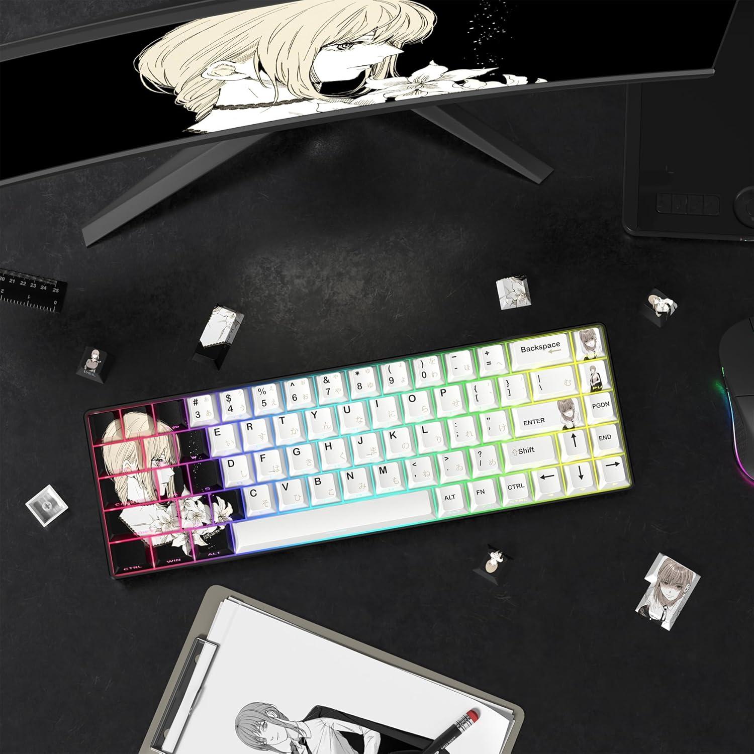 Set de Keycaps Japoneses PBT 130 Teclas Rainy Negro