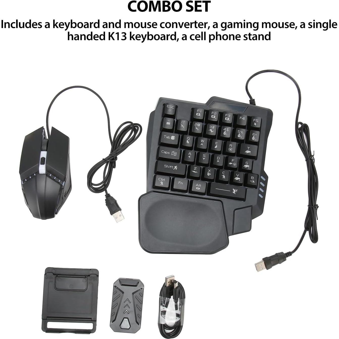 Combo de Juego Móvil Zunate 4 en 1 con Teclado y Ratón