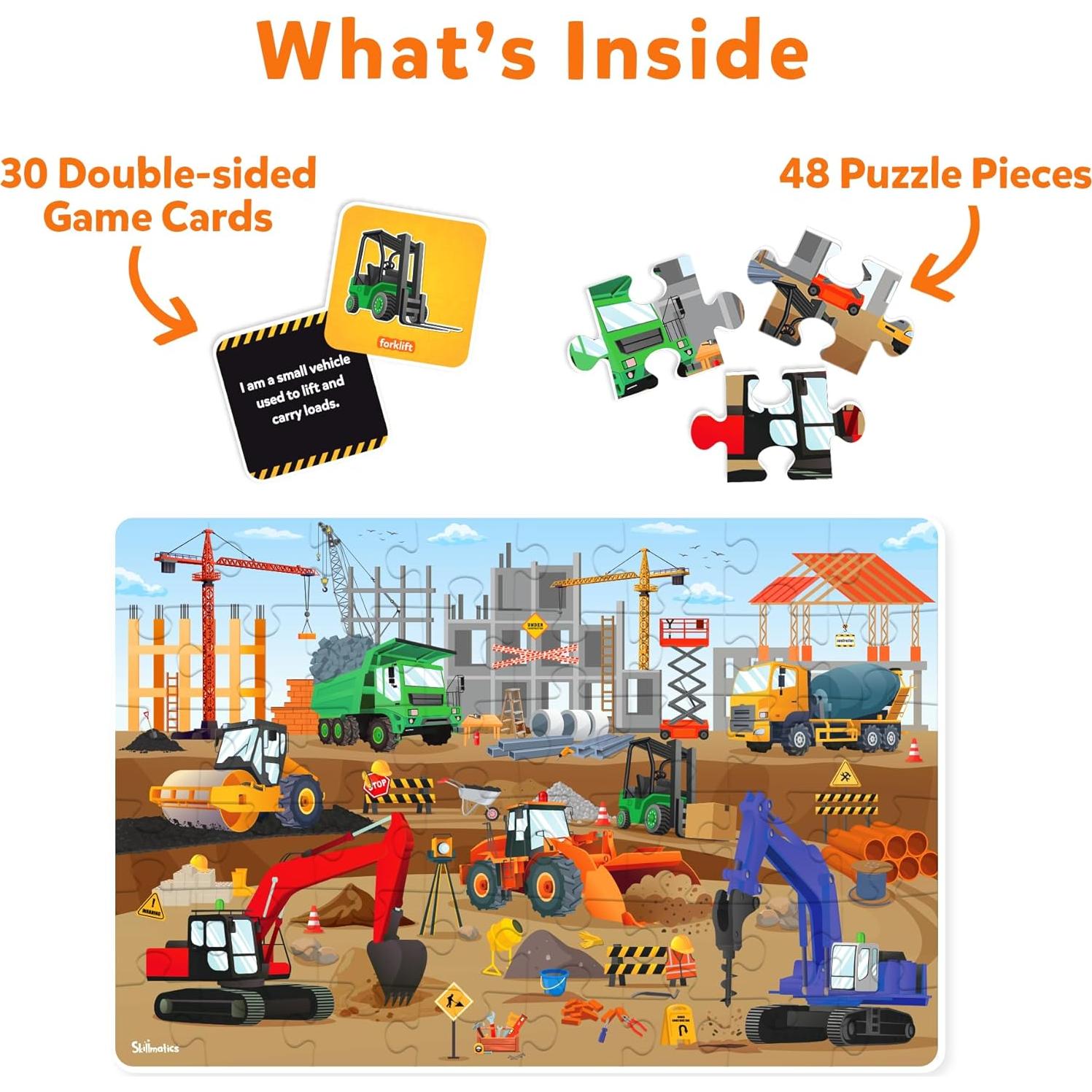 Puzzle de Suelo Skillmatics Sitio de Construcción 48 Piezas