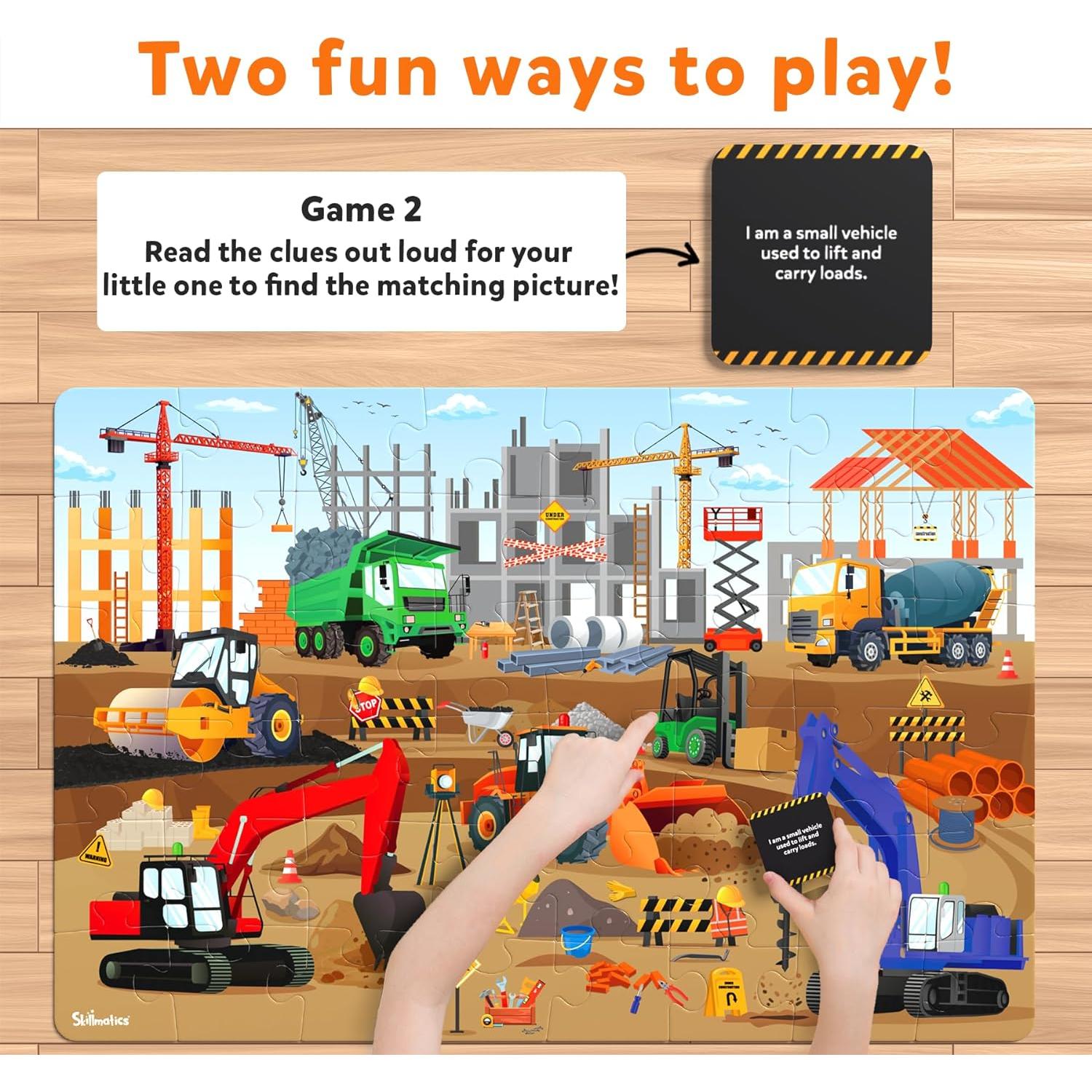 Puzzle de Suelo Skillmatics Sitio de Construcción 48 Piezas