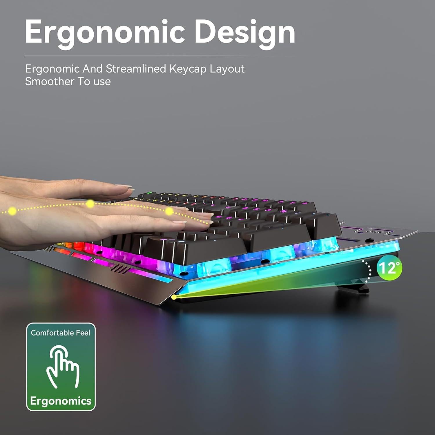 Combo Teclado y Ratón Inalámbricos XISOGUU 853B RGB 2000mAh