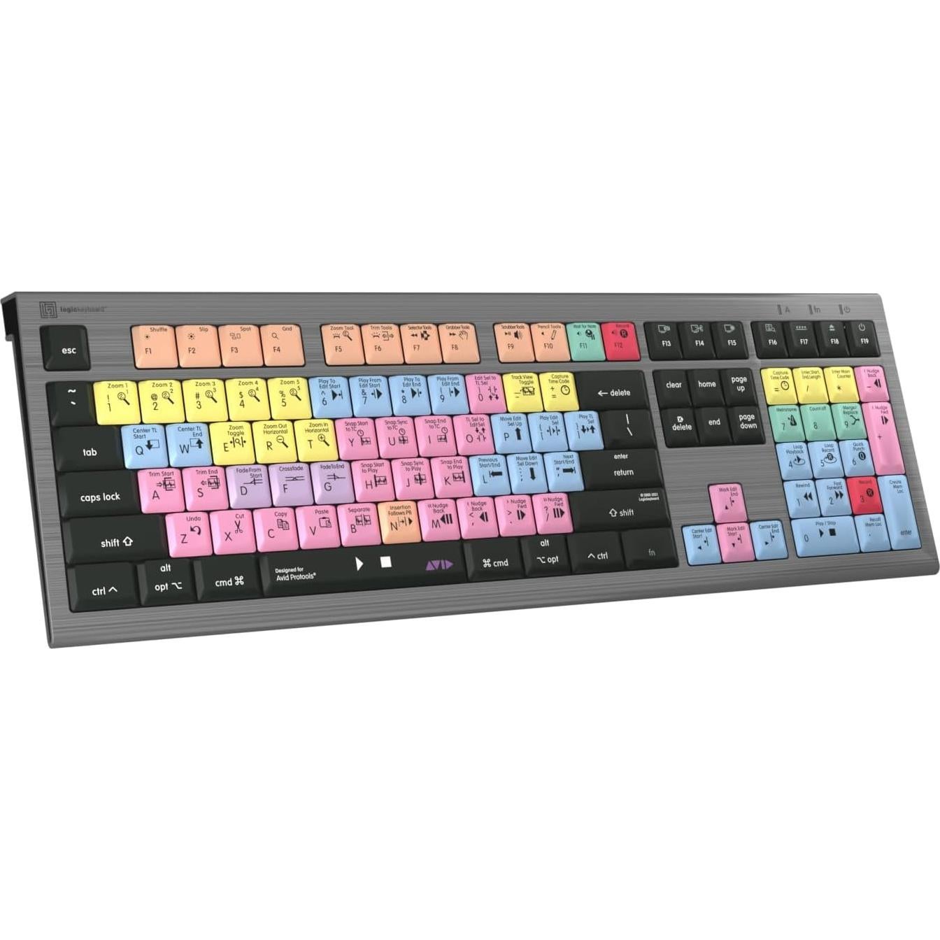 Teclado Retroiluminado Logickeyboard Astra2 para Avid Pro Tools Mac