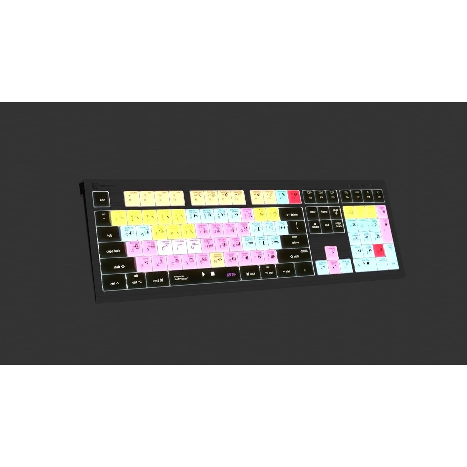 Teclado Retroiluminado Logickeyboard Astra2 para Avid Pro Tools Mac