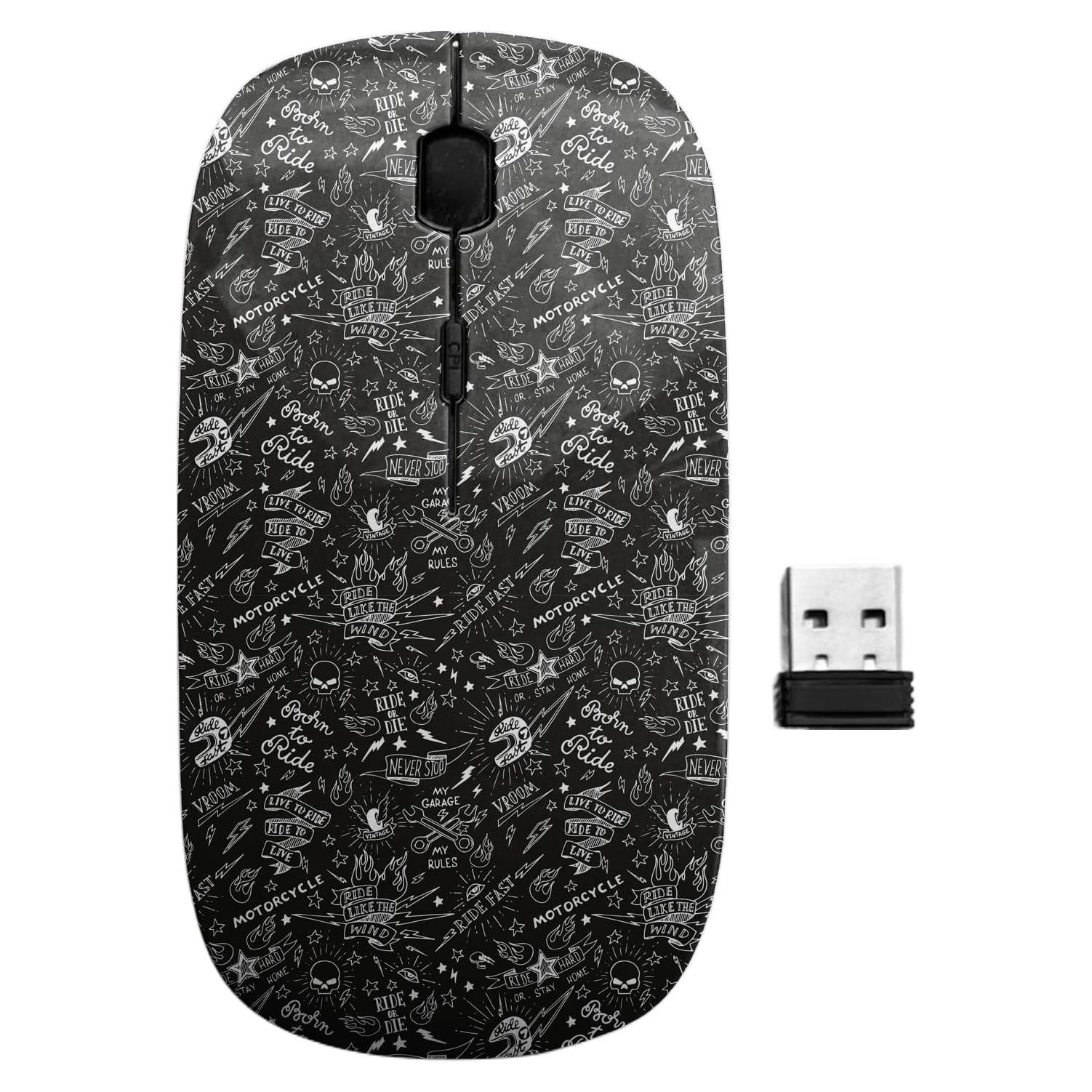 Ratón Inalámbrico Ergonómico Sanacci Vintage Motociclista