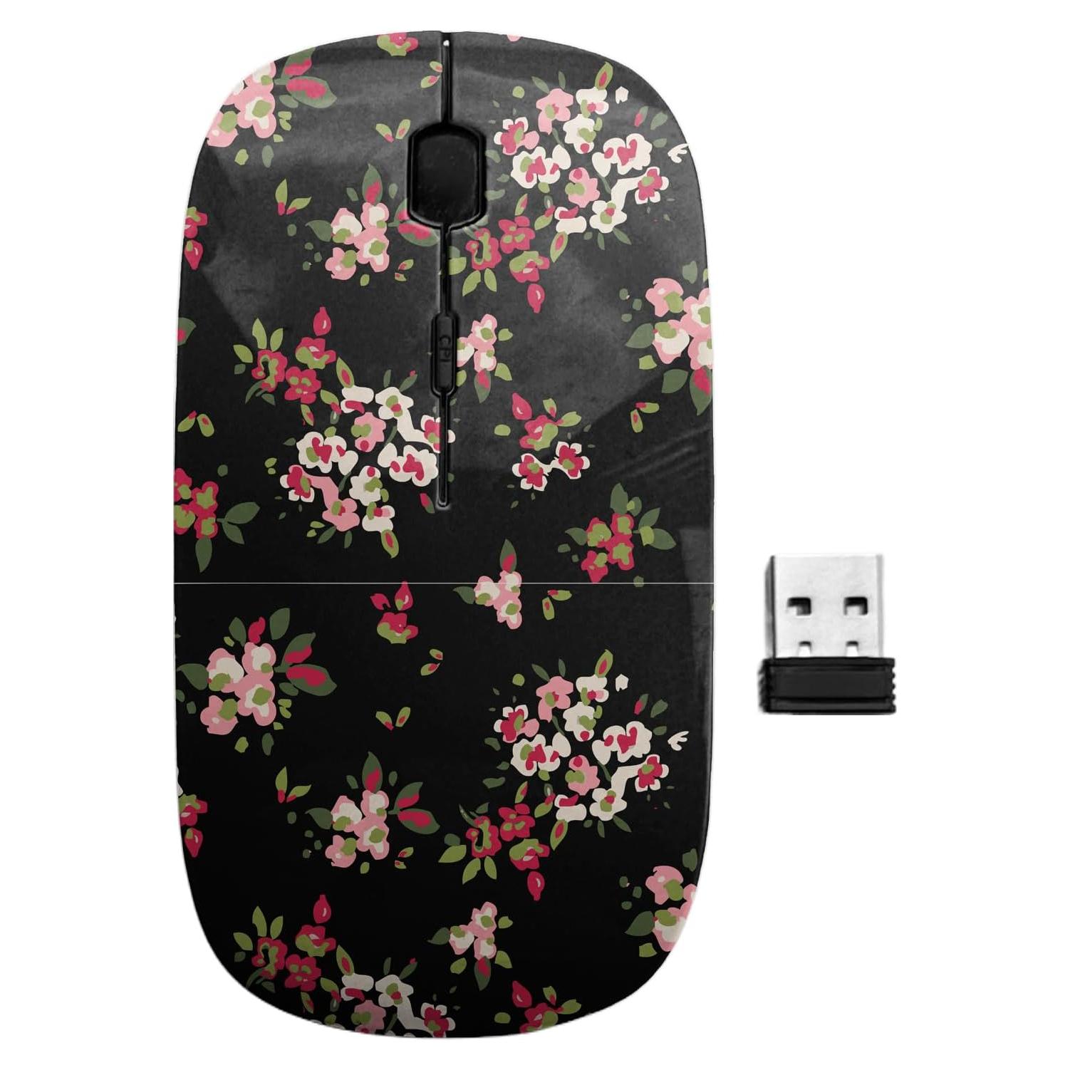 Ratón Inalámbrico Ergonómico Sanacci Floral USB 2.4GHz