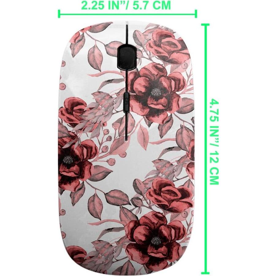 Ratón Inalámbrico Ergonómico Sanacci Patrón Flores Vintage
