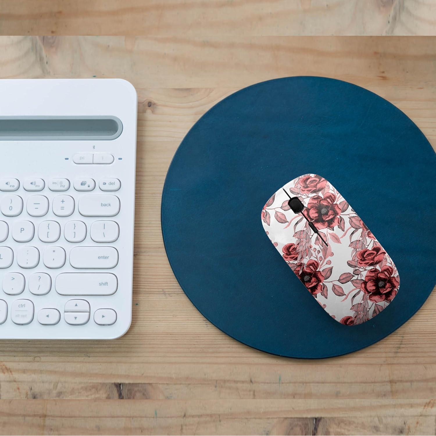 Ratón Inalámbrico Ergonómico Sanacci Patrón Flores Vintage