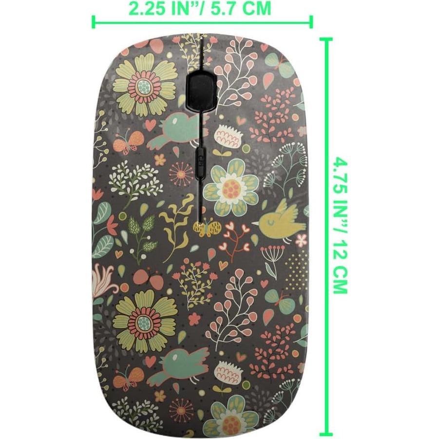 Ratón Inalámbrico Ergonómico Sanacci Floral USB 2.4GHz