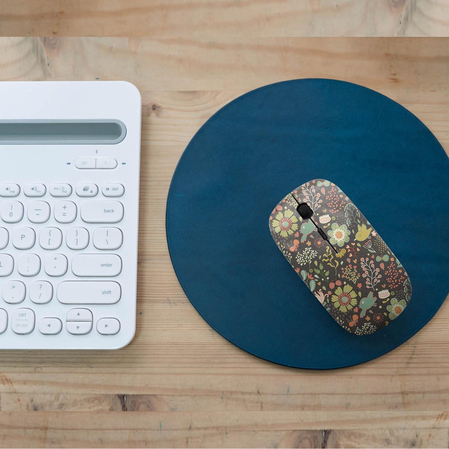 Ratón Inalámbrico Ergonómico Sanacci Floral USB 2.4GHz