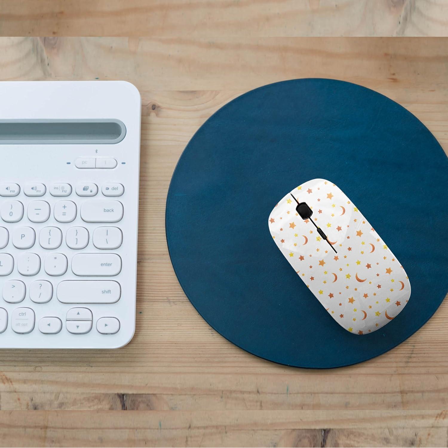 Ratón Inalámbrico Ergonómico Sanacci Vintage Estrellas y Lunas