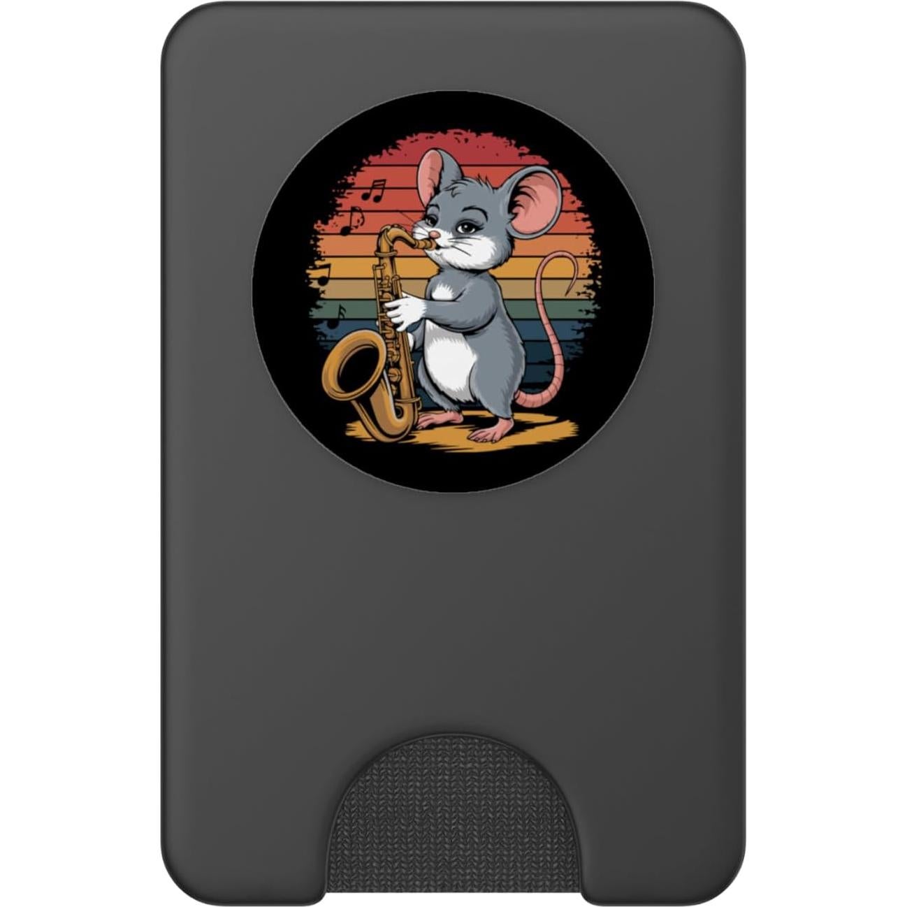 PopWallet Magnético PopSockets Ratón Saxofón Negro