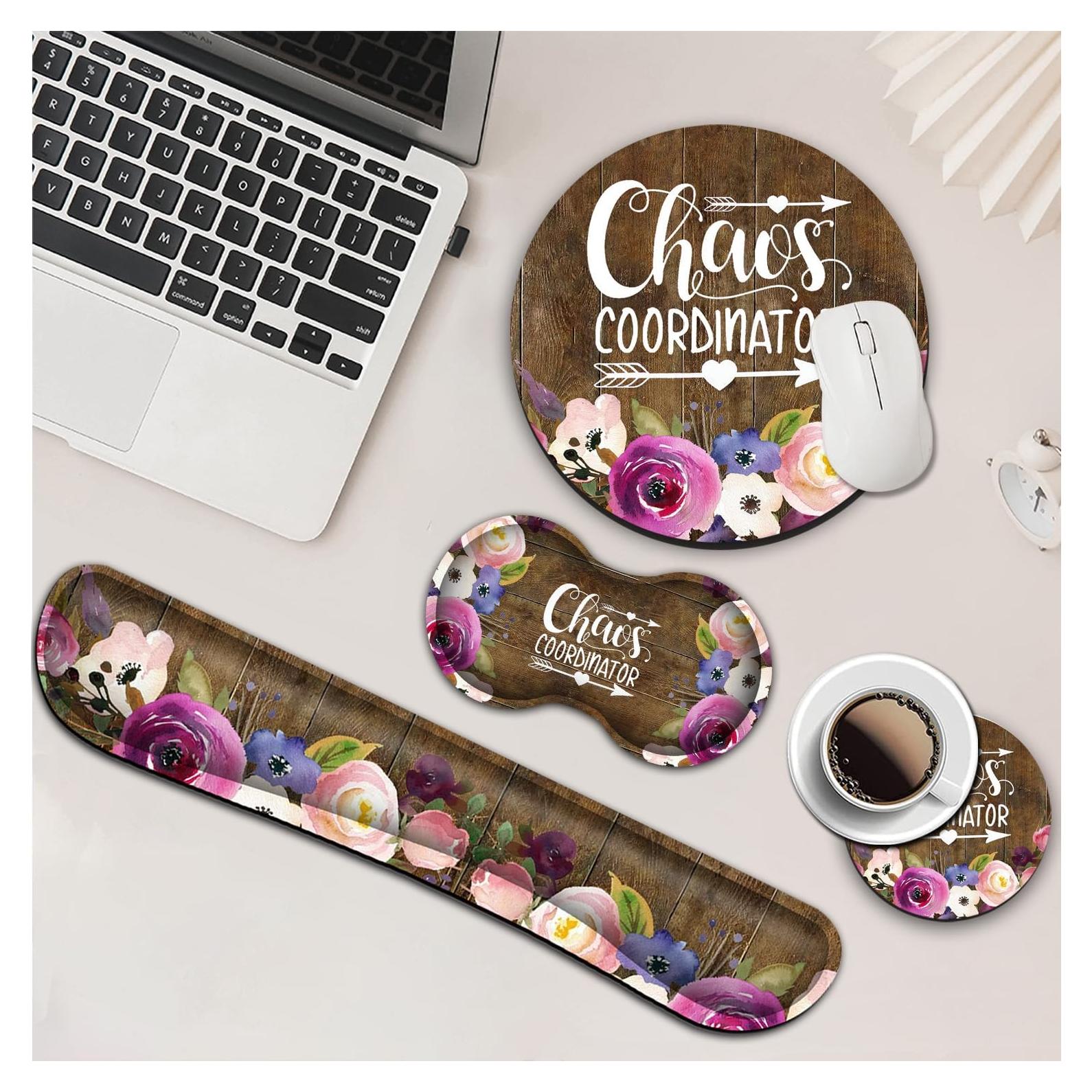 Alfombrilla de Ratón Ergonómica Floral con Reposamuñecas JVGFYNKL