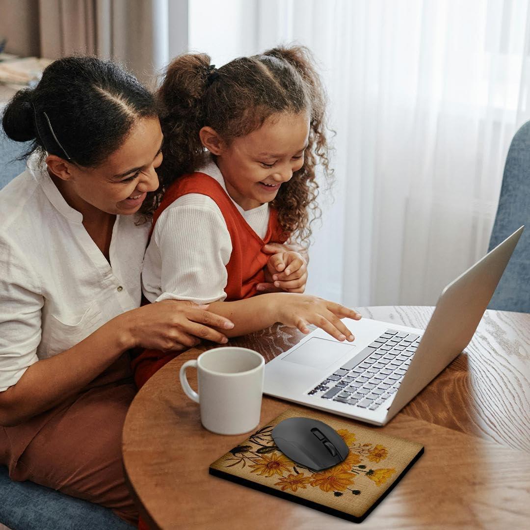 Alfombrilla de Ratón 3dRose Flores Amarillas 20.32x20.32 cm