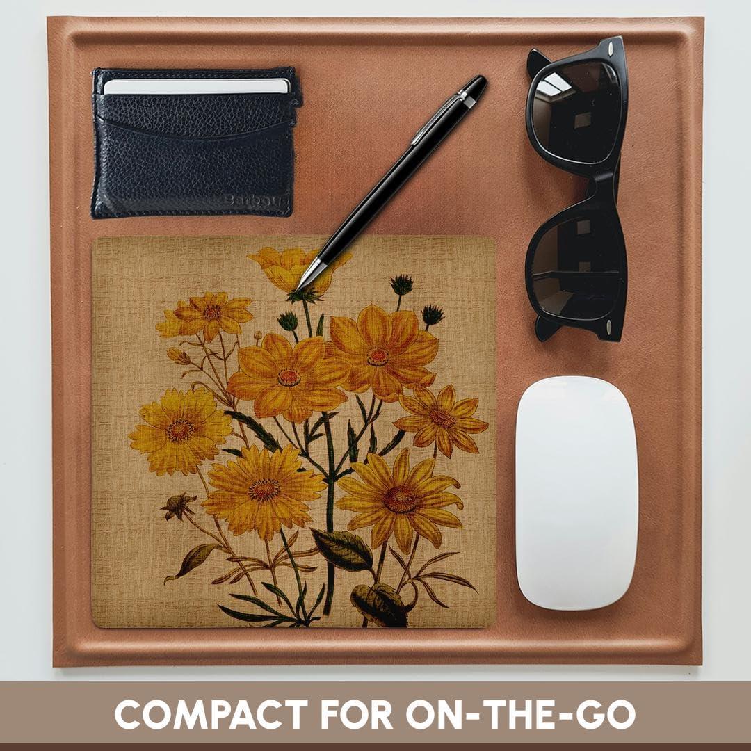 Alfombrilla de Ratón 3dRose Flores Amarillas 20.32x20.32 cm