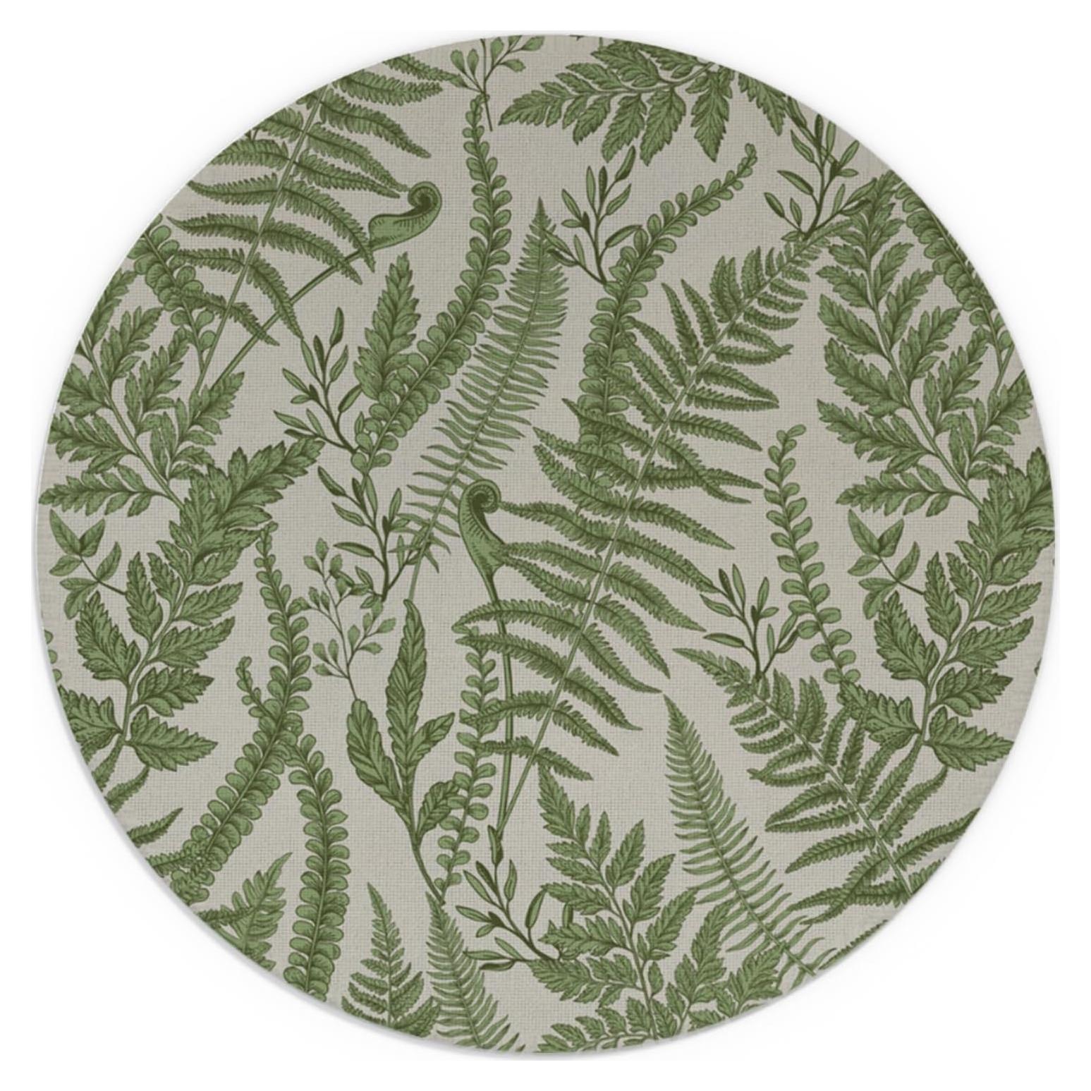 Alfombrilla de Ratón XUNLURY 20.1 cm Verde Hojas de Helecho