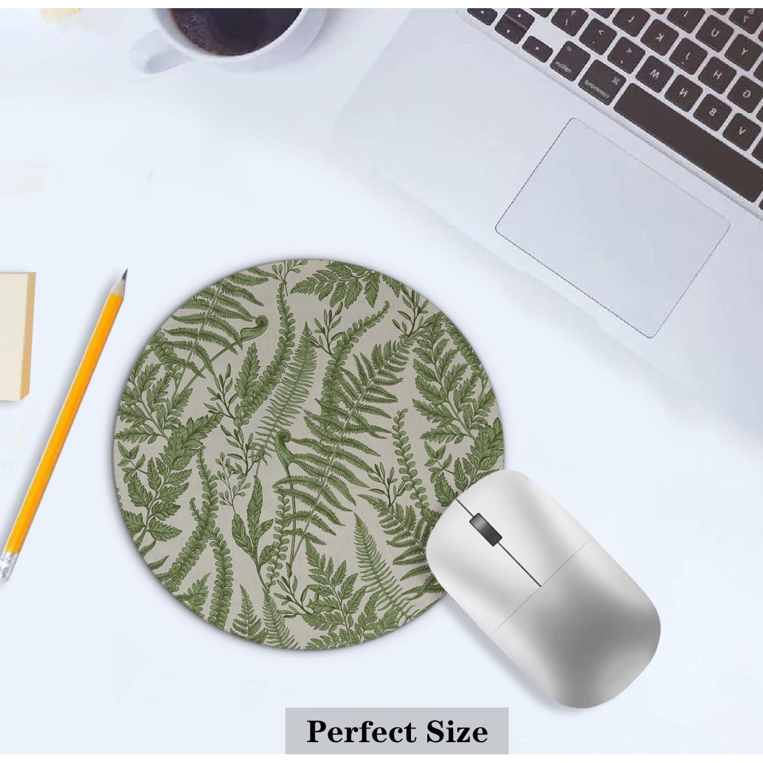 Alfombrilla de Ratón XUNLURY 20.1 cm Verde Hojas de Helecho