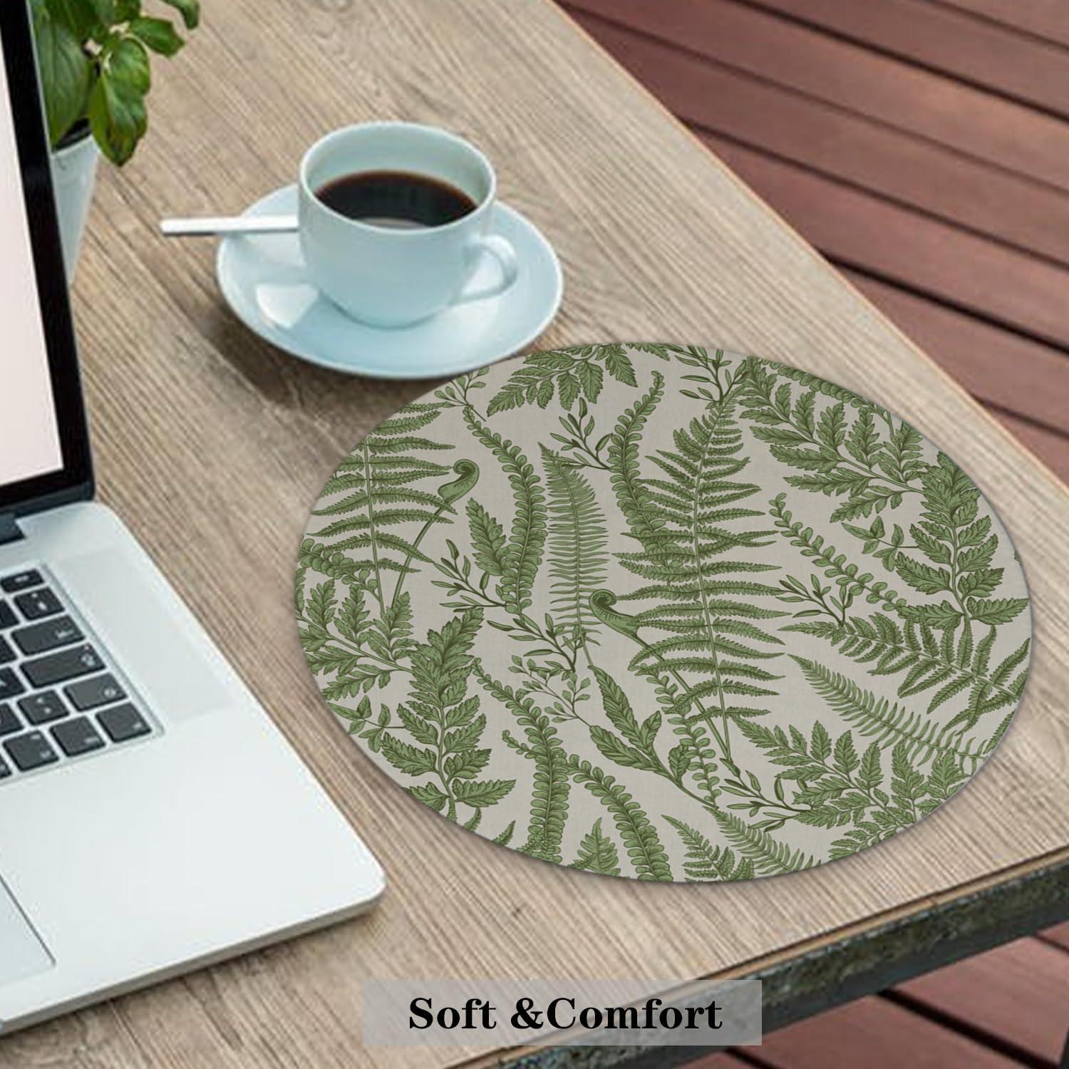 Alfombrilla de Ratón XUNLURY 20.1 cm Verde Hojas de Helecho