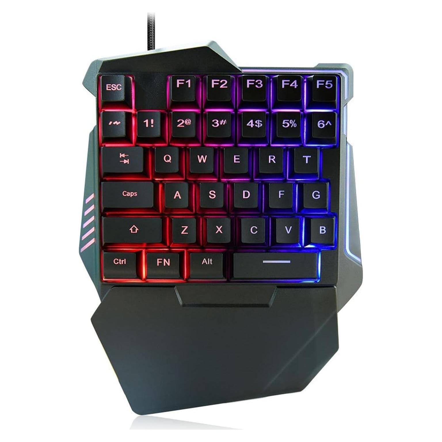 Teclado Gaming Ergonómico Yunseity G7 35 Teclas RGB USB