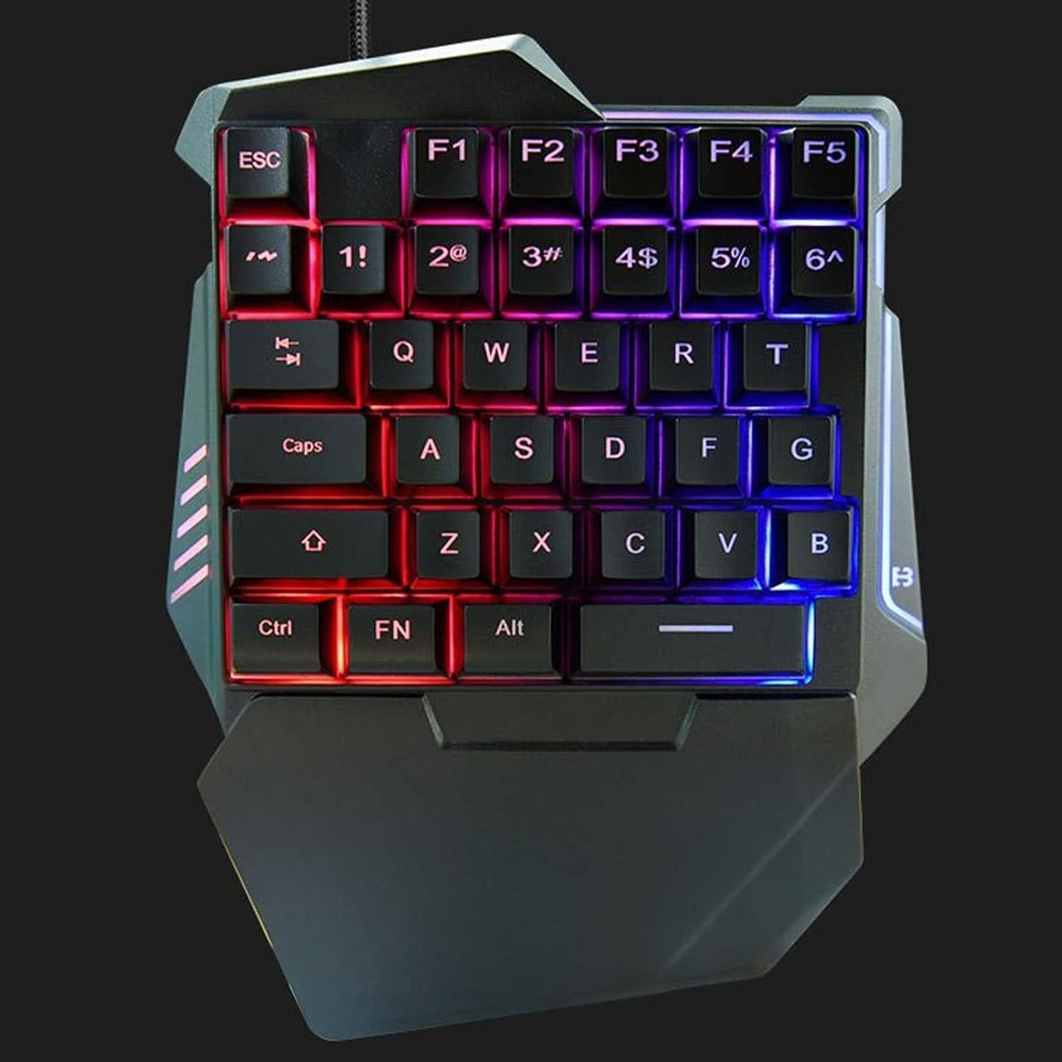 Teclado Gaming Ergonómico Yunseity G7 35 Teclas RGB USB