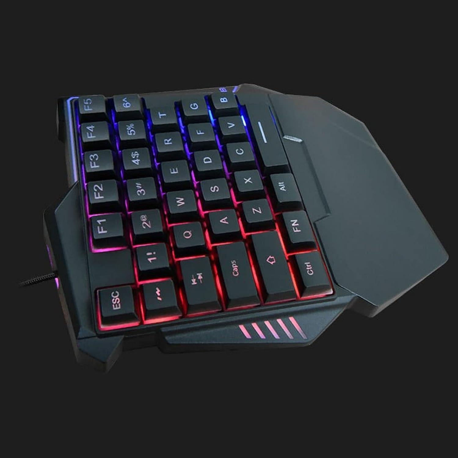 Teclado Gaming Ergonómico Yunseity G7 35 Teclas RGB USB