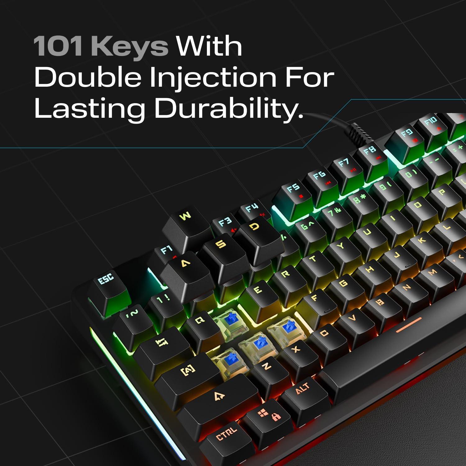 Teclado Mecánico para Juegos Rampage KB-R86 - RGB, 101 Teclas