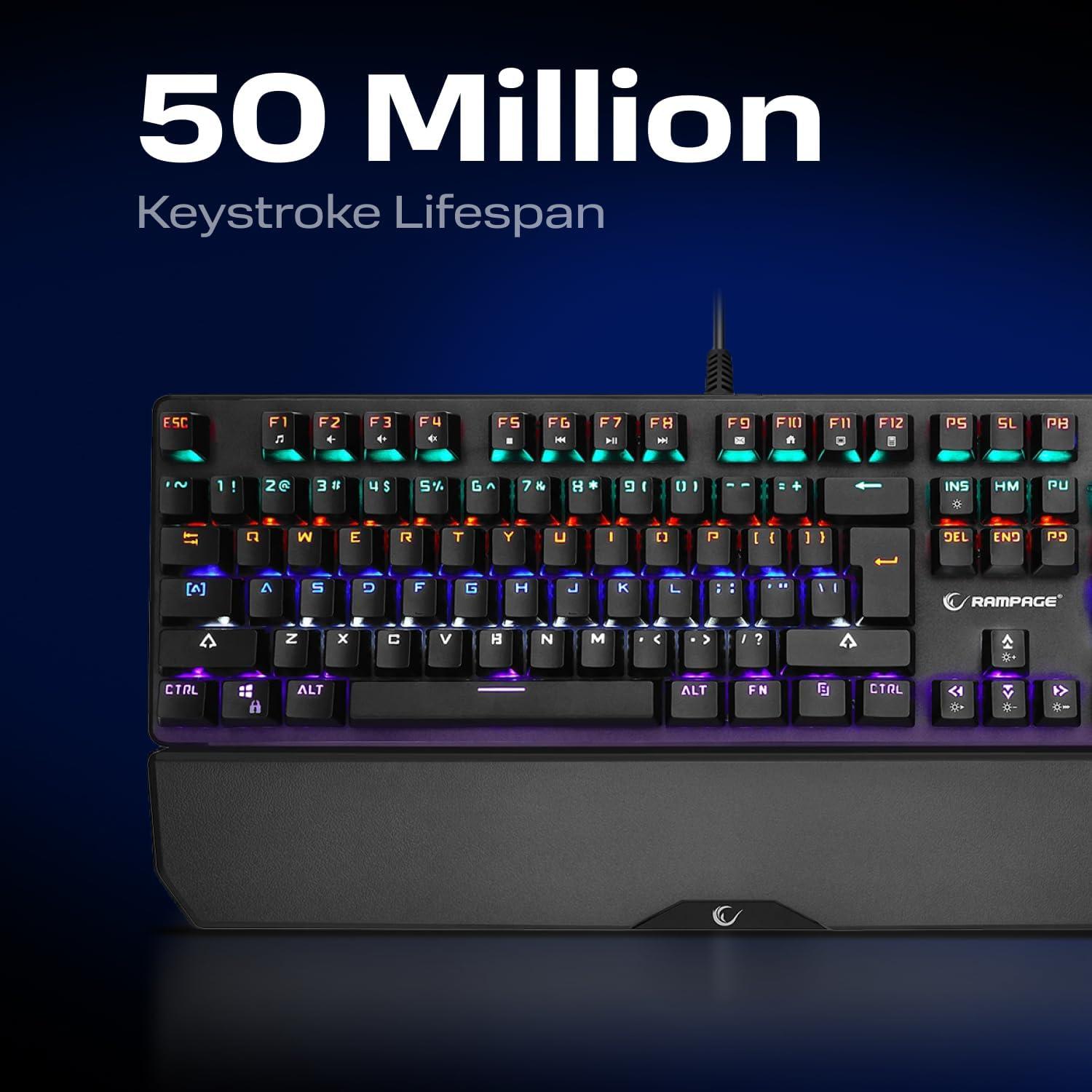 Teclado Mecánico para Juegos Rampage KB-R86 - RGB, 101 Teclas