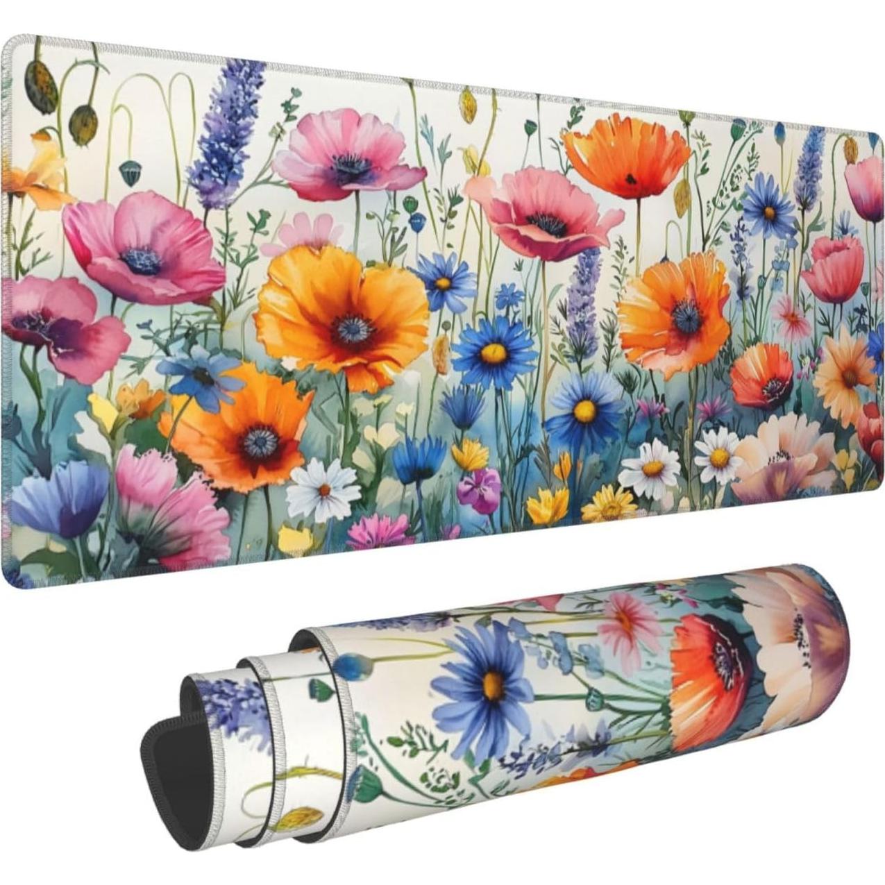 Alfombrilla de Ratón Grande Terxgrl Floral 80x30cm Antideslizante