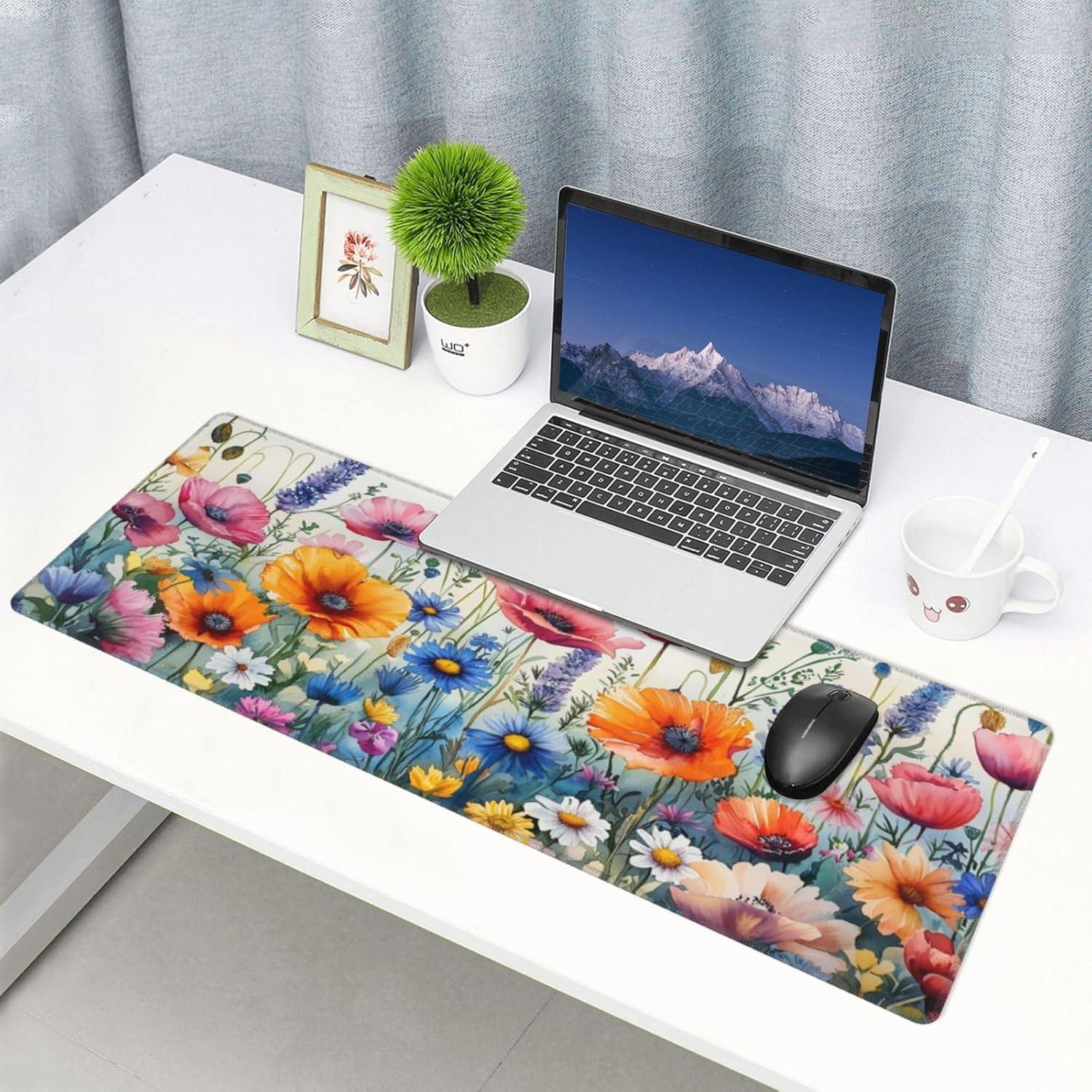 Alfombrilla de Ratón Grande Terxgrl Floral 80x30cm Antideslizante