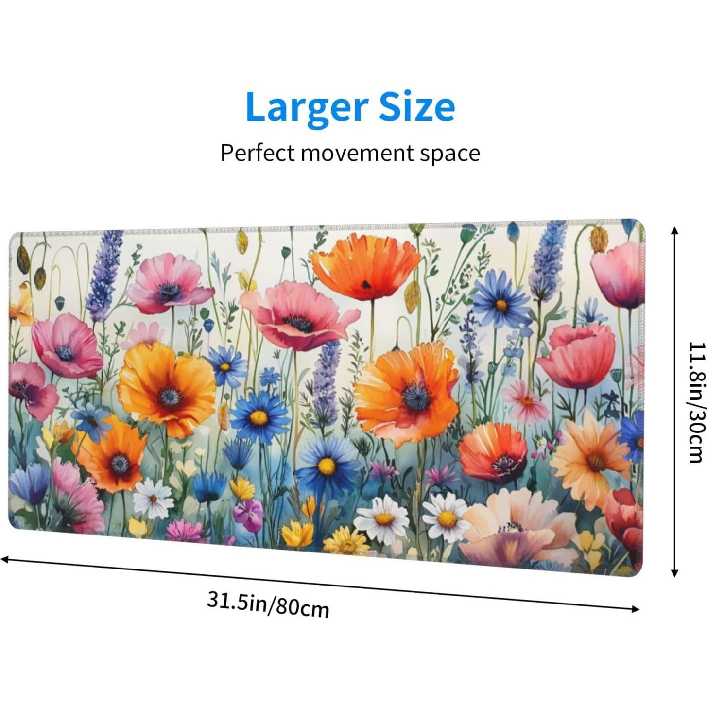 Alfombrilla de Ratón Grande Terxgrl Floral 80x30cm Antideslizante