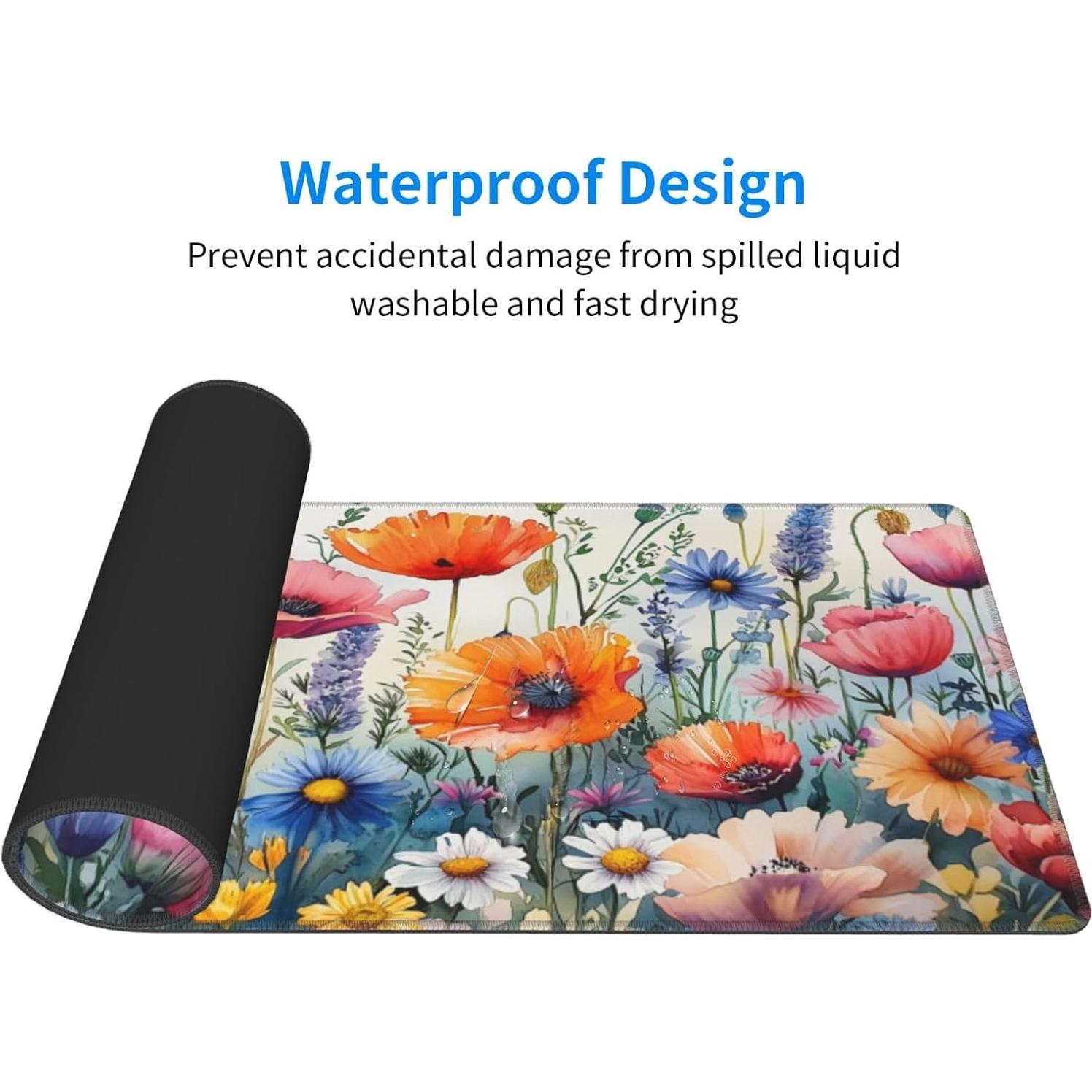 Alfombrilla de Ratón Grande Terxgrl Floral 80x30cm Antideslizante