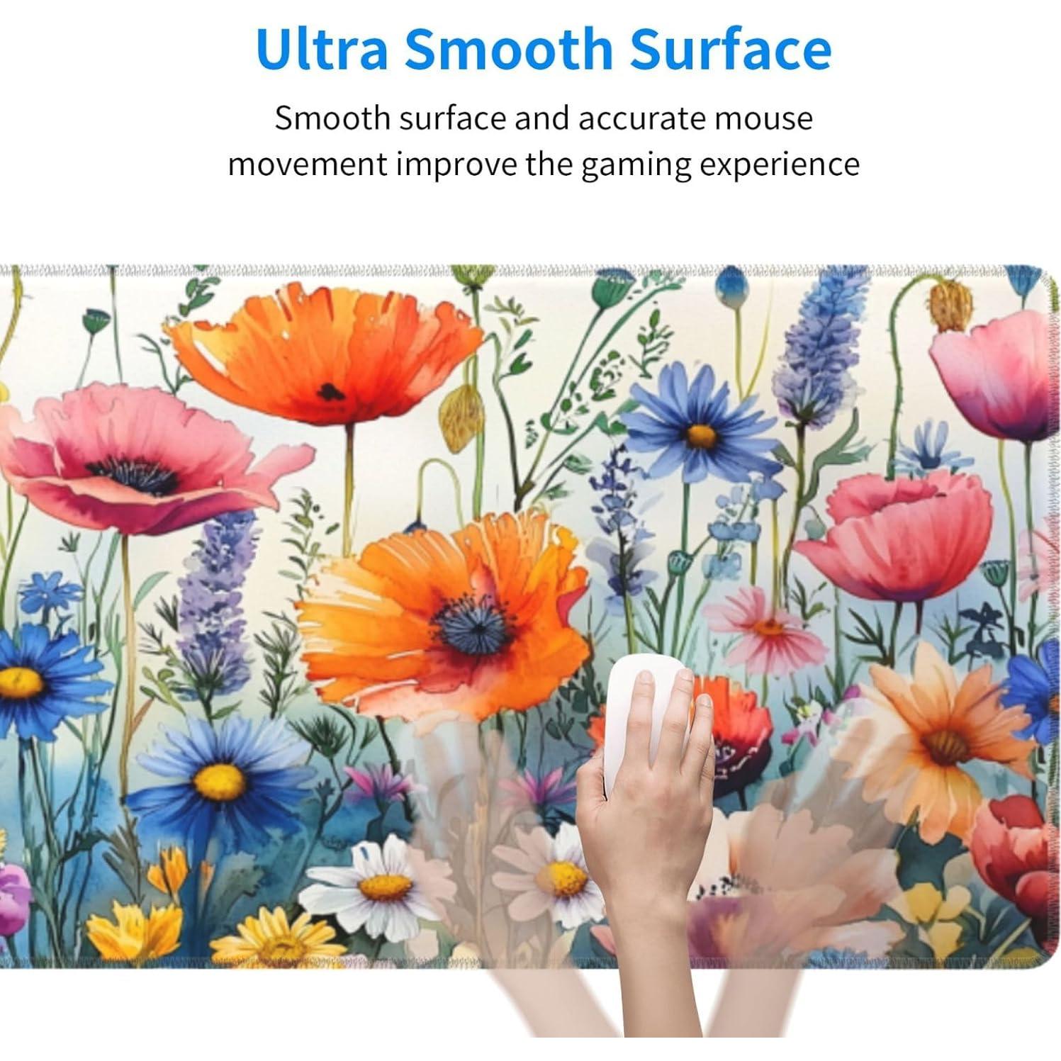 Alfombrilla de Ratón Grande Terxgrl Floral 80x30cm Antideslizante
