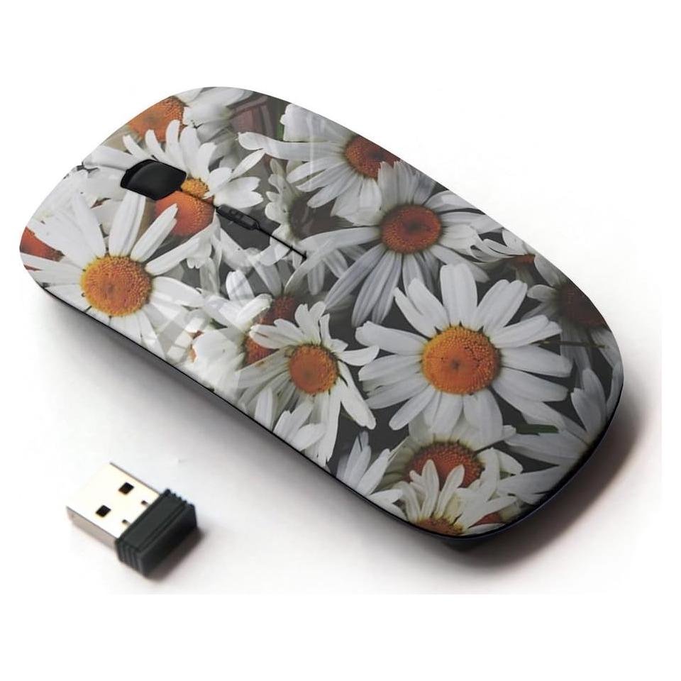 Ratón Inalámbrico Óptico KawaiiMouse Vintage Margaritas