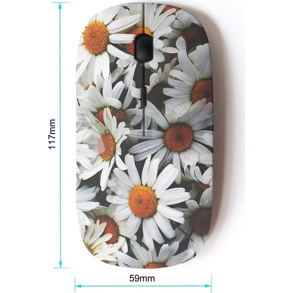 Ratón Inalámbrico Óptico KawaiiMouse Vintage Margaritas