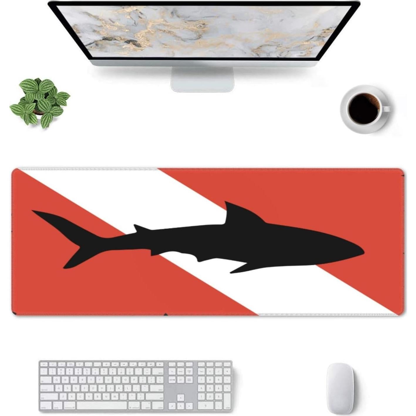Alfombrilla de Ratón PUTWULB Vintage Shark 80x30 cm Base de Goma