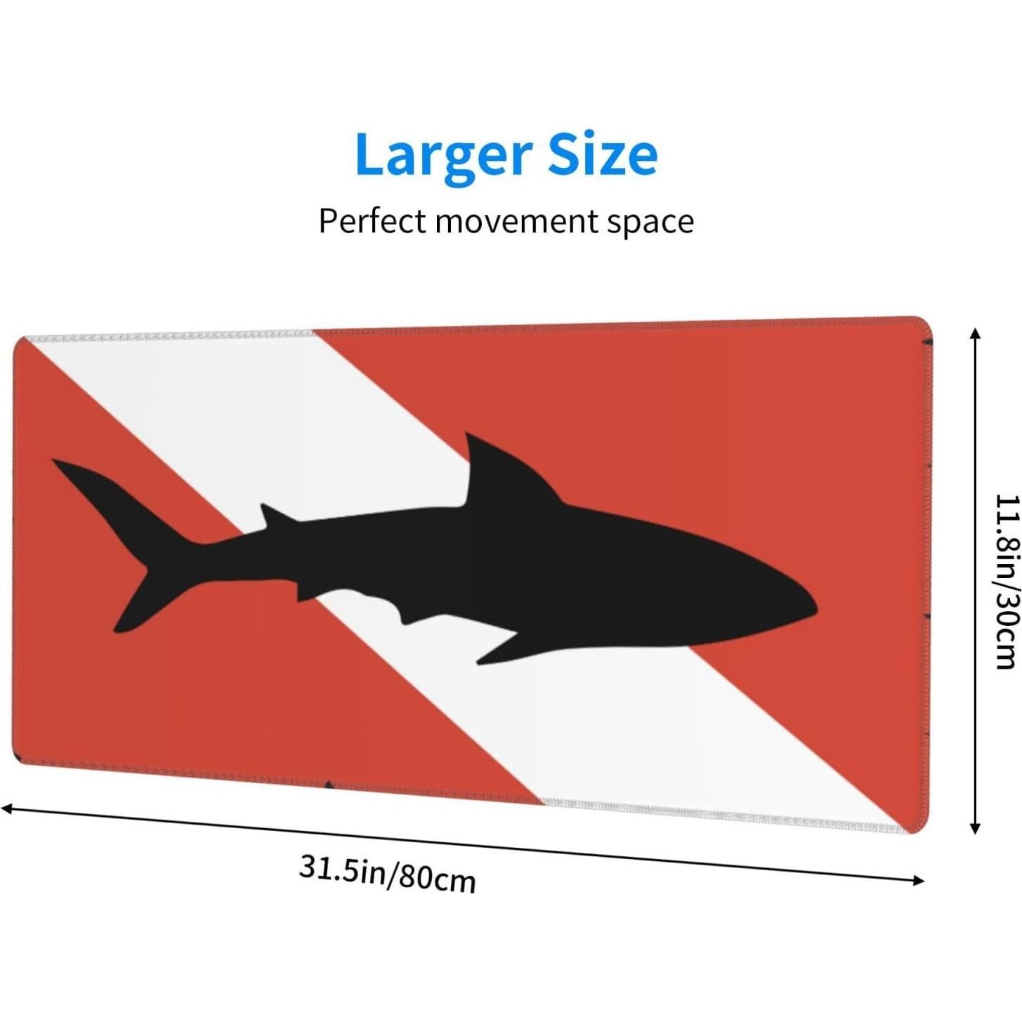 Alfombrilla de Ratón PUTWULB Vintage Shark 80x30 cm Base de Goma