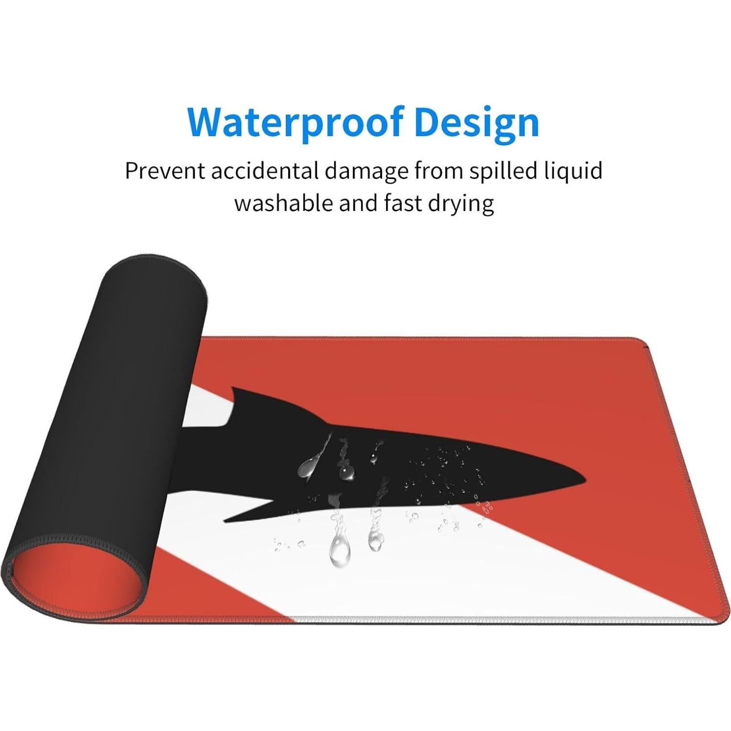 Alfombrilla de Ratón PUTWULB Vintage Shark 80x30 cm Base de Goma